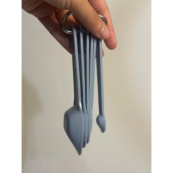 VTG Nesting Measuring Spoons Set of 6 with Ring – Robin Egg Blue Plastic #2236-2 - Picture 5 of 5